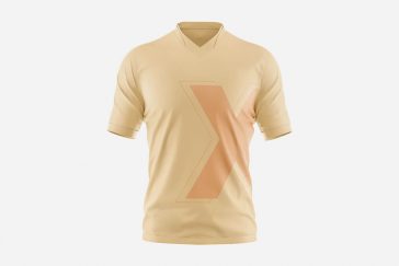 Free Loose Fit V-Neck T-Shirt Mockup PSD