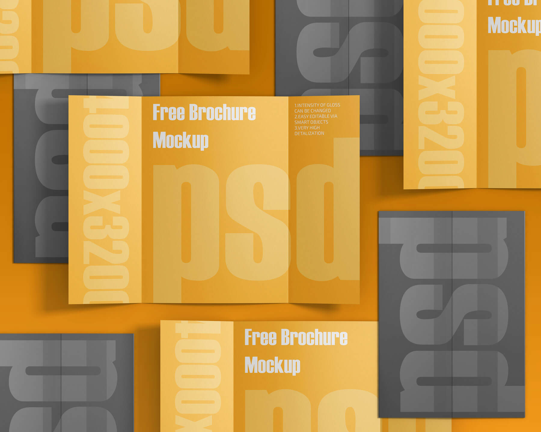 Free Single Gate Fold Brochure Mockup PSD Set