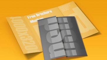Free Single Gate Fold Brochure Mockups PSD Set