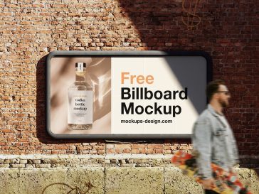 Rounded Corner Street Billboard Mockups Free PSD set - PsFiles