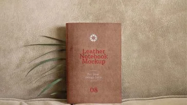 Free Leather Notebook Mockup PSD