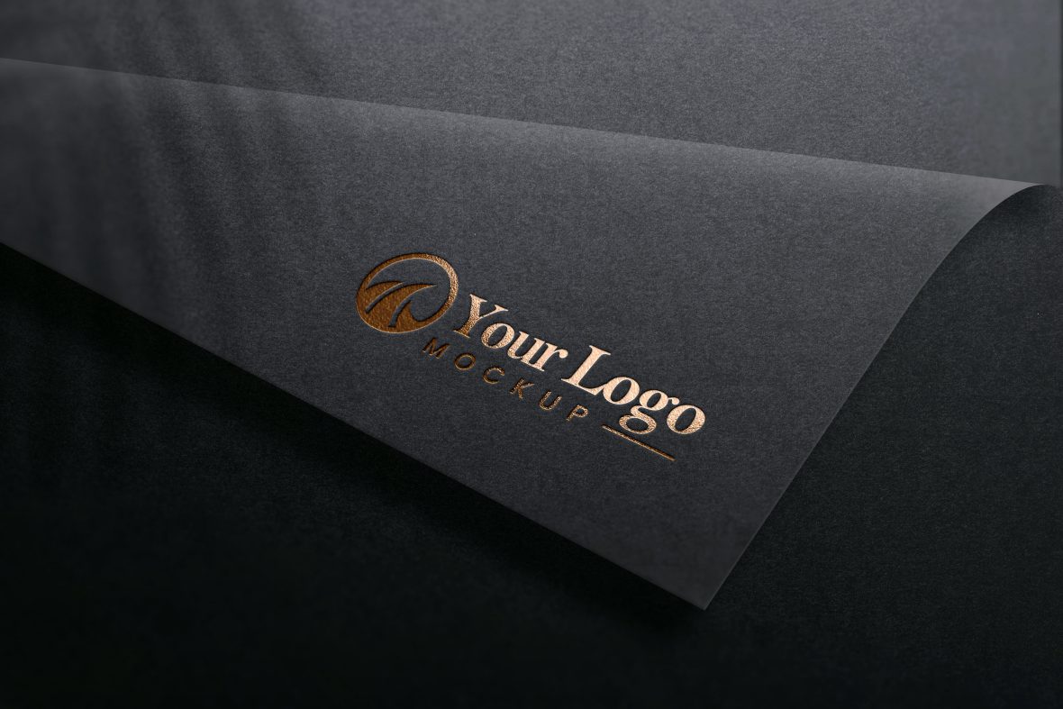 Premium PSD  Luxury book cover logo mockup