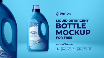 Detergent Washing Liquid Bottle Mockup PSD for Free