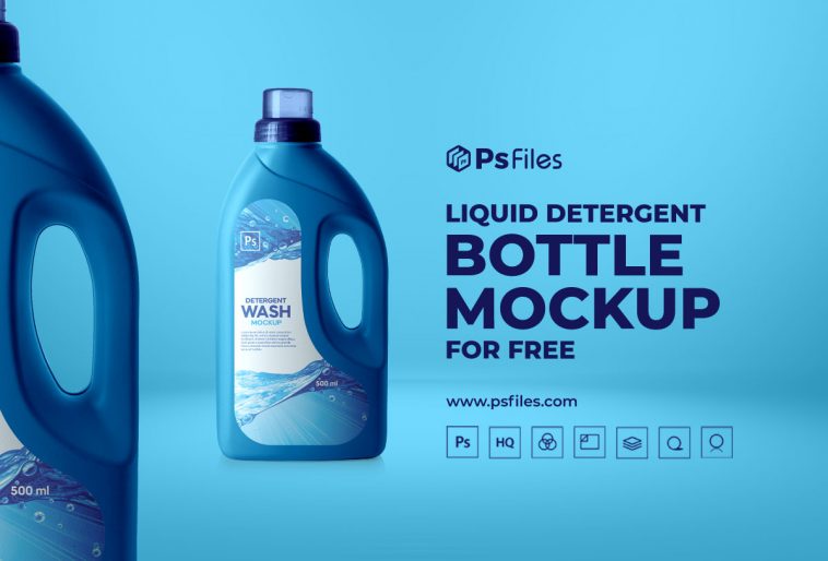 Detergent Washing Liquid Bottle Mockup PSD for Free