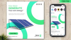 Free Solar Energy Instagram Post Design PSD Template