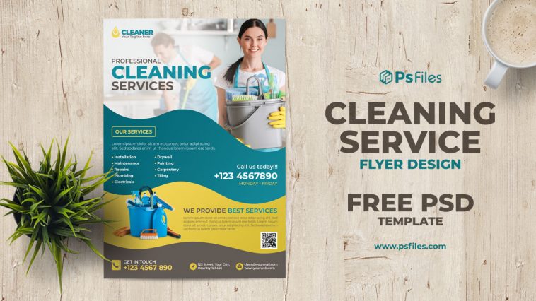Professional Cleaning Service Business Flyer Design Template Free Psd