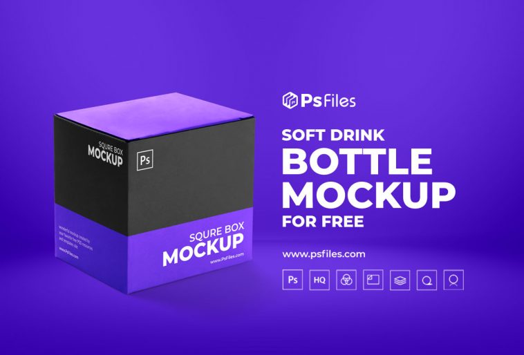 Square Packaging Box Mockup Free PSD