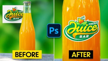 PsTut: Easily Place a Logo Onto a Juice Glass Bottle In Photoshop [FREE PSD]