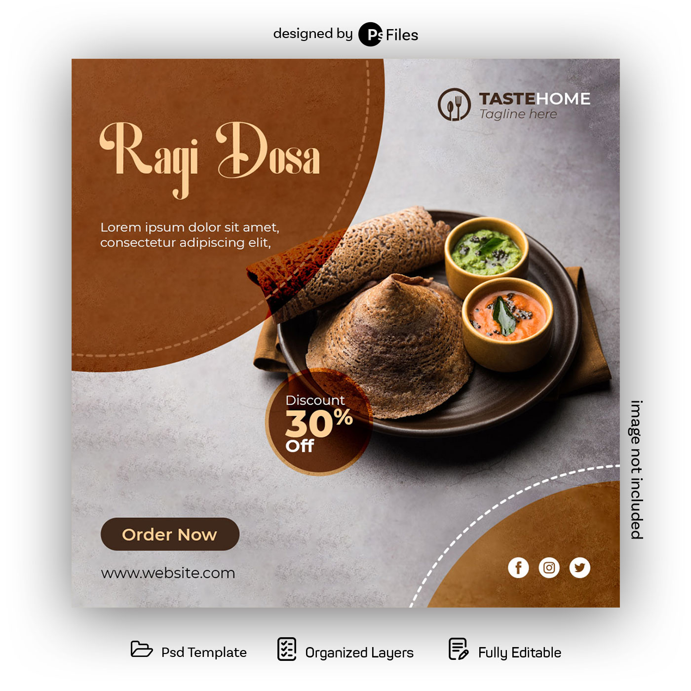 PsFiles South Indian Food Social Media Post Design Template Free Psd