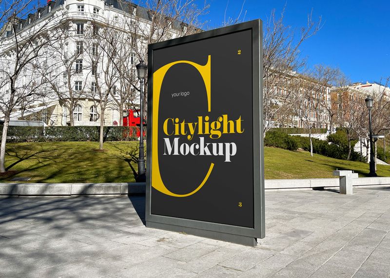 Free City Light Outdoor Advertisement Mockup 3 PSD Set