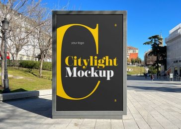 Free City Light Outdoor Advertisement Mockup 3 PSD Set