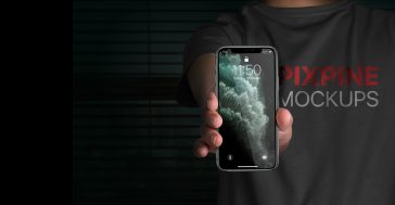 Free Handheld iPhone 11 Pro Mockup PSD