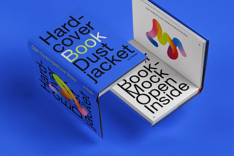 Free Hard Cover Opened Book Mockup PSD