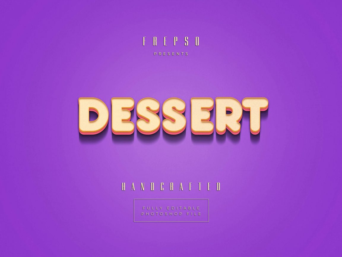 Dessert 3D Text Effect PSD Free - PsFiles