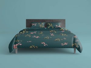 Free Bed Sheet Quilt Cover Linen Mockup PSD