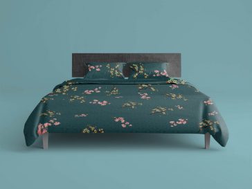 Free Bed Sheet Quilt Cover Linen Mockup PSD