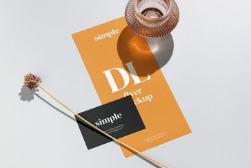 Free Business Card & DL Flyer Mockup PSD