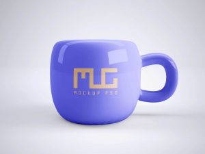 Free Fat Ceramic Coffee Mug Mockup PSD