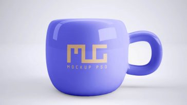 Free Fat Ceramic Coffee Mug Mockup PSD