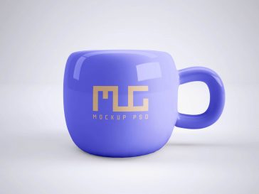 Free Fat Ceramic Coffee Mug Mockup PSD
