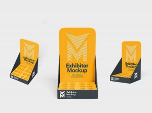 Free Exhibitor Packaging Display Mockup PSD Set