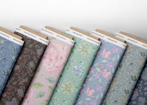Free Folded Fabric Bolts Mockup