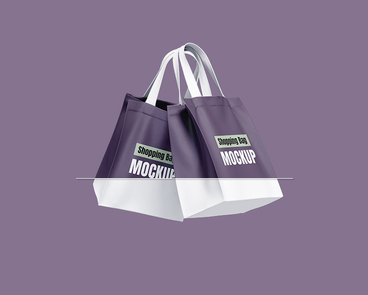 Free Grocery Shopping Bag Mockup PSD Set