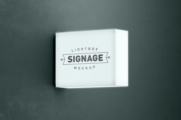 Free Lightbox Logo Signage Mockup PSD - PsFiles