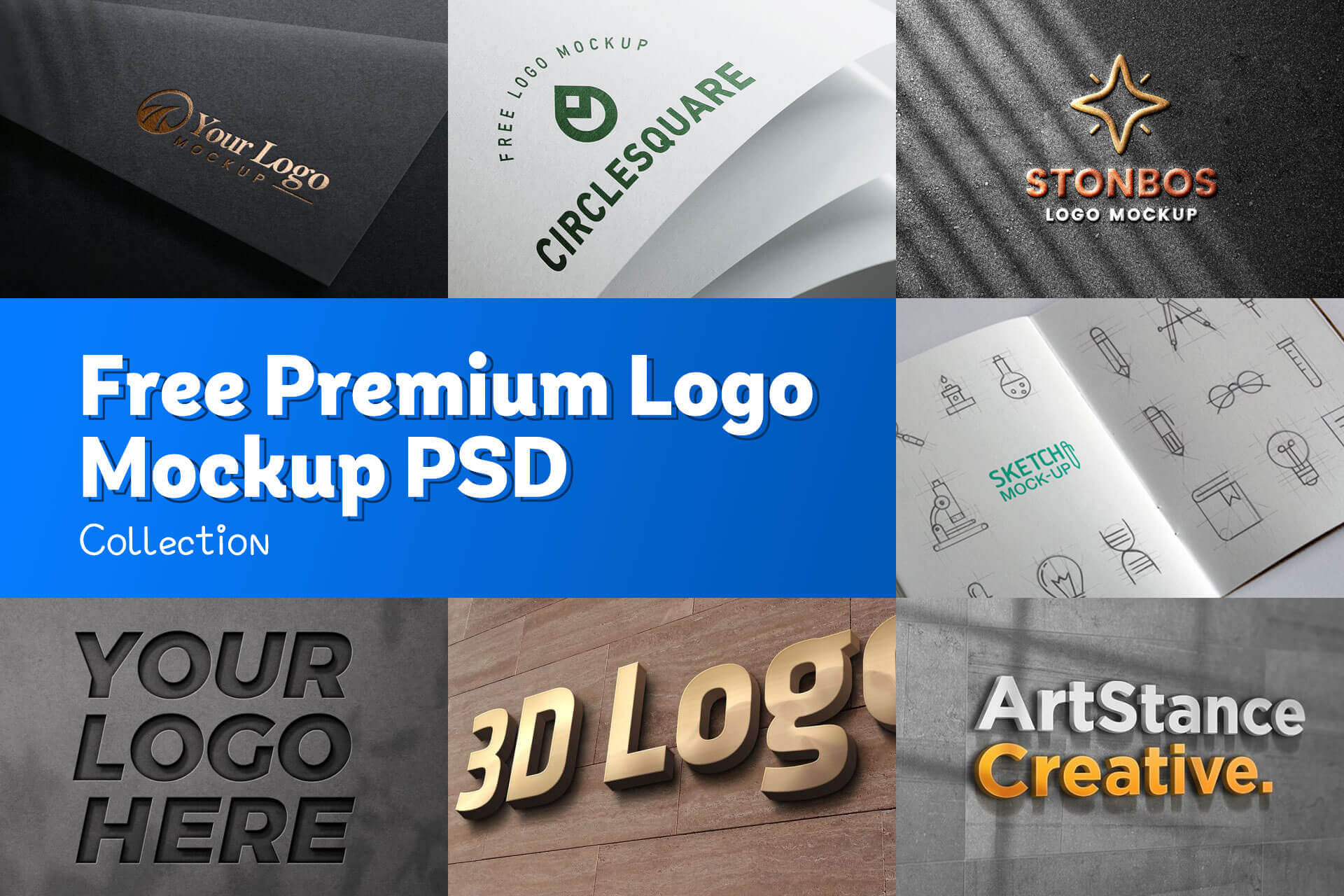 Download Free Premium Logo Mockup PSD Free Download Collection