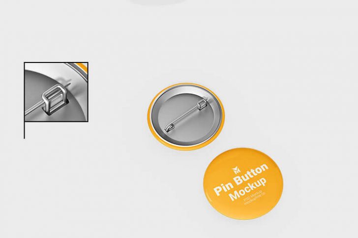 Free Round Pin Button Badge Mockup 3 PSD Set - PsFiles