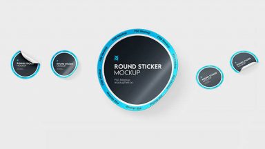 Round and Square Curl Edged Sticker Mockups Free PSD - PsFiles