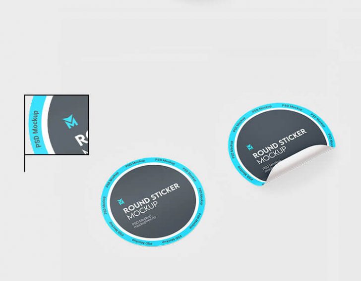 Free Round Sticker Label Mockup PSD Set for Packaging PsFiles
