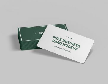 Free Rounded Corners Business Card Mockup PSD Set