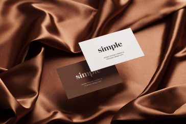 Free Satin Background Business Card Mockup PSD