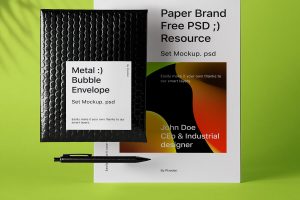 Free Stationary Bubble Envelope Mockup PSD