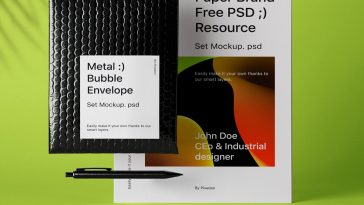 Free Stationary Bubble Envelope Mockup PSD