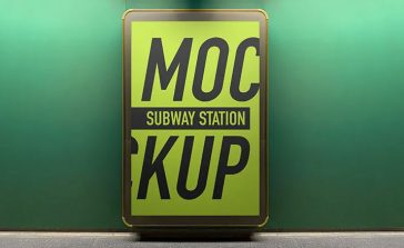 Free Subway Station Mupi Poster Mockup PSD