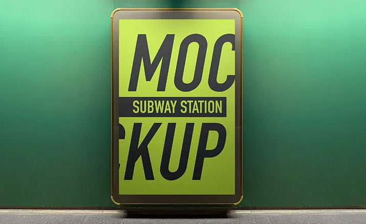 Free Subway Station Mupi Poster Mockup PSD