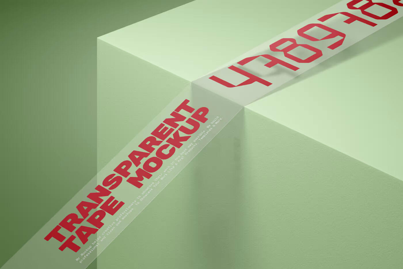 Clear Sticker, Transparent Tape Mockup