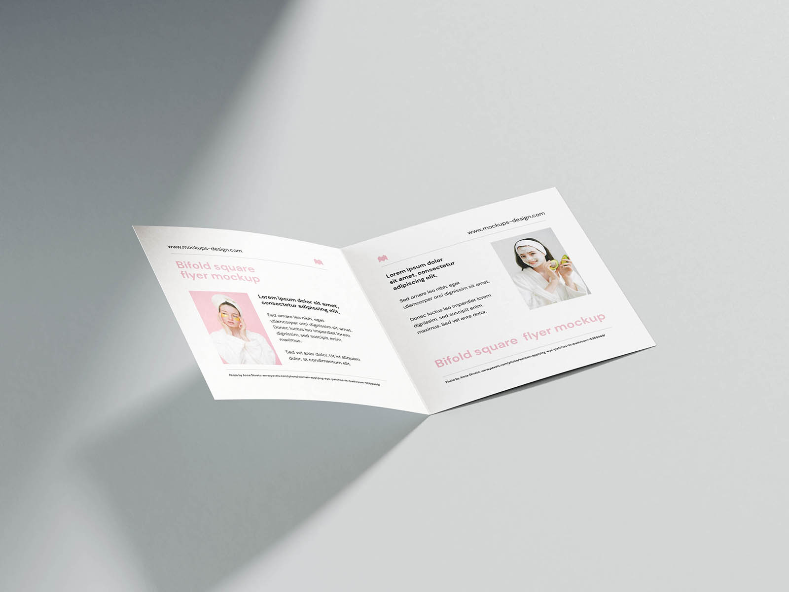 Minimalistic Square Bi Fold Flyer Mockup