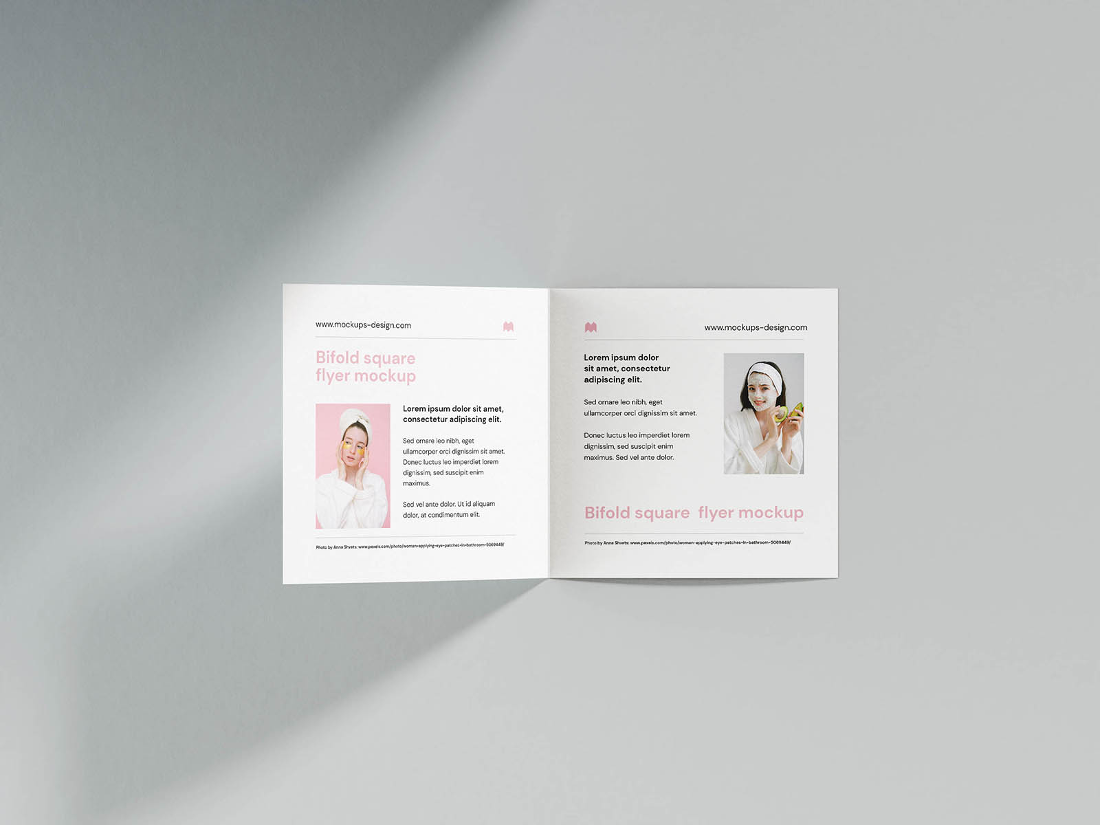 Minimalistic Square Bi Fold Flyer Mockup