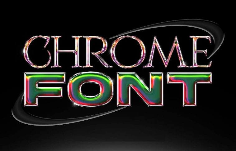 Premium Abstract Chrome Text Effect PSD free