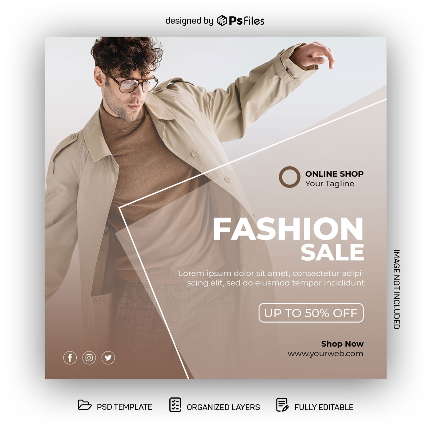 PsFiles Fashion Sale Free Instagram Post Design Template PSD