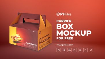 Free Take Away Gable Package Box Mockup PSD