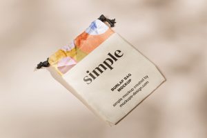 Free Small Drawstring Pouch / Bag Mockup PSD