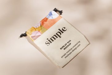 Free Small Drawstring Pouch / Bag Mockup PSD