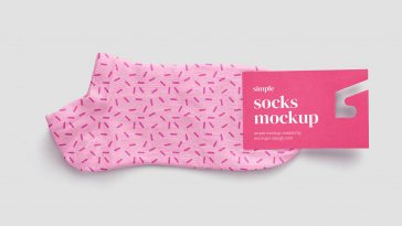 Free Ankle Socks With Label Mockup PSD