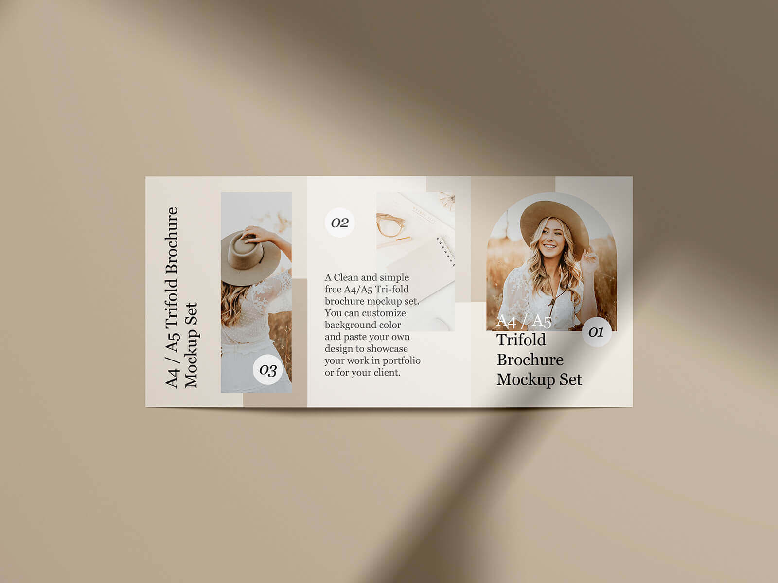 6 Free A4 & A5 Tri-Fold Brochure Mockup PSD Files