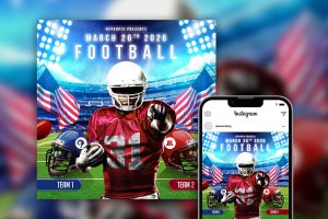 American Football League Instagram Post Template