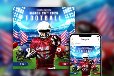 American Football League Instagram Post Template